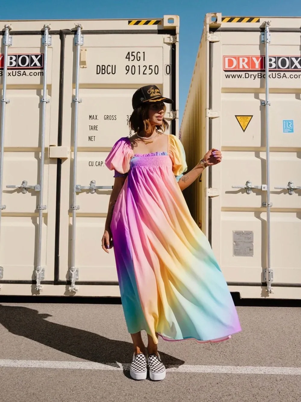 Brand New Dressed in LALA Multicolor Pastel Ombre Maxi Dress